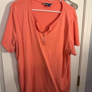 Karen Scott Coral Short Sleeve Top